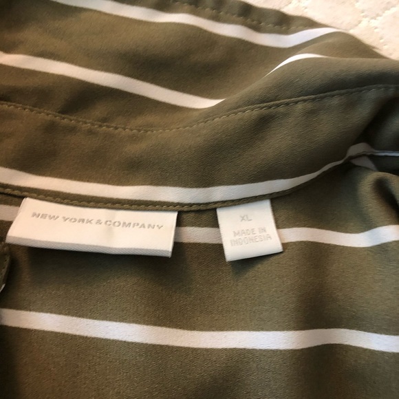 Green & White Striped Dress Shirt - Picture 3 of 3